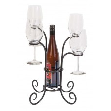 Panacea Wine Bottle and Glasses Caddy